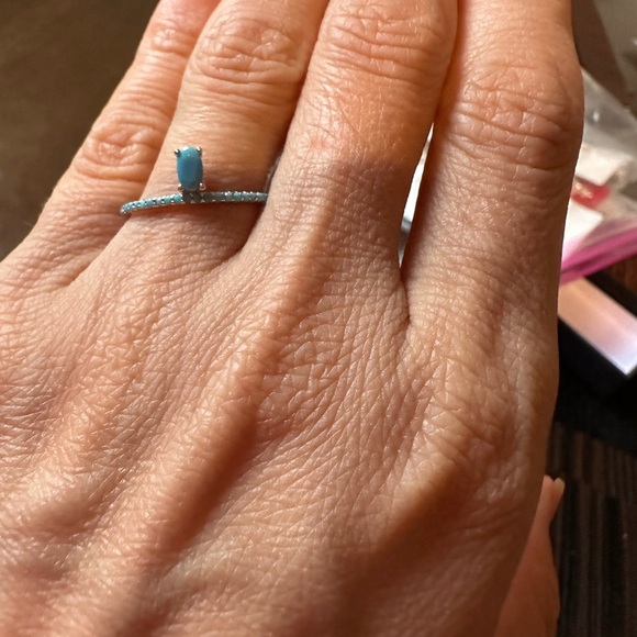 925 Sterling silver Stackable Turquoise Ring Sterling Silver Ring - Picture 3 of 3